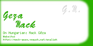 geza mack business card
